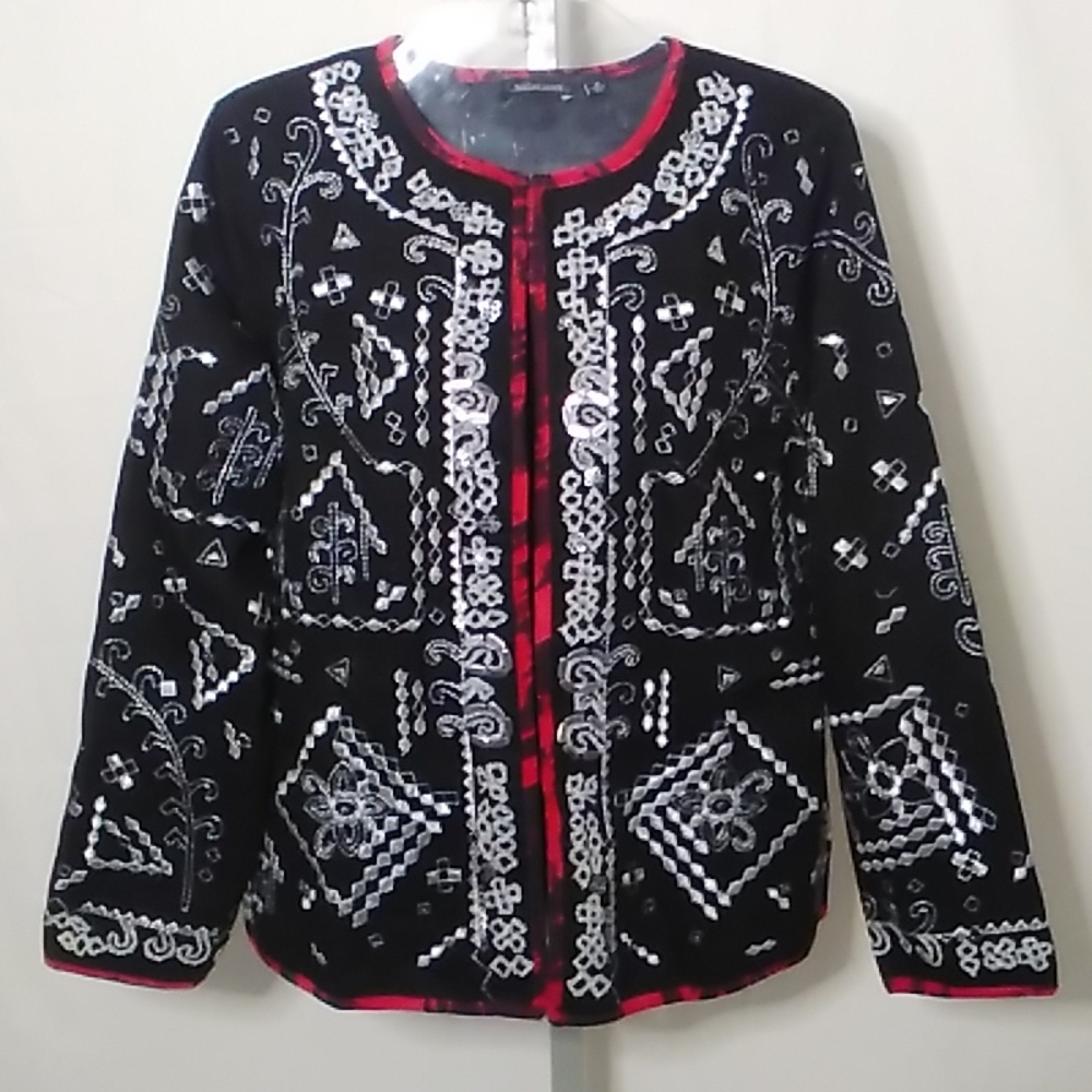 metallic embroidered Cotton jacket Notations